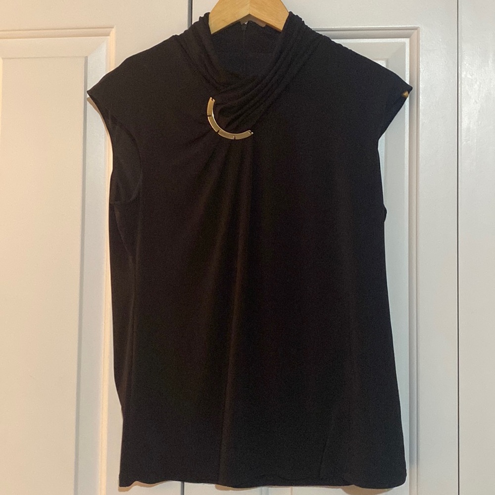 calvin klein black sleeveless top size m